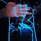 Red 3m USB LED car interior strip light — view 3