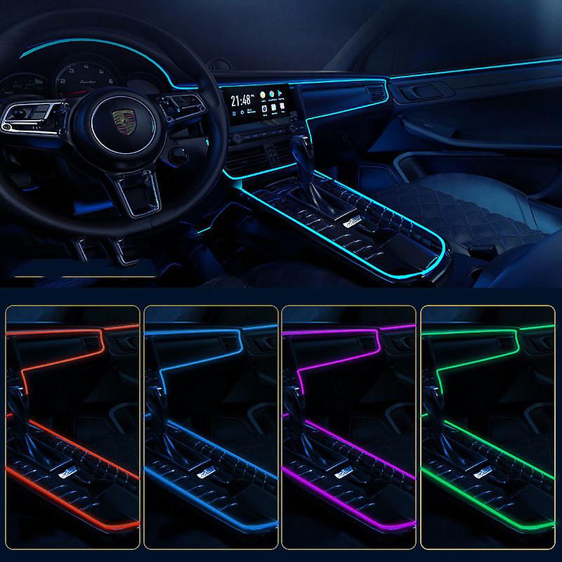 Red 3m USB LED car interior strip light — view 4
