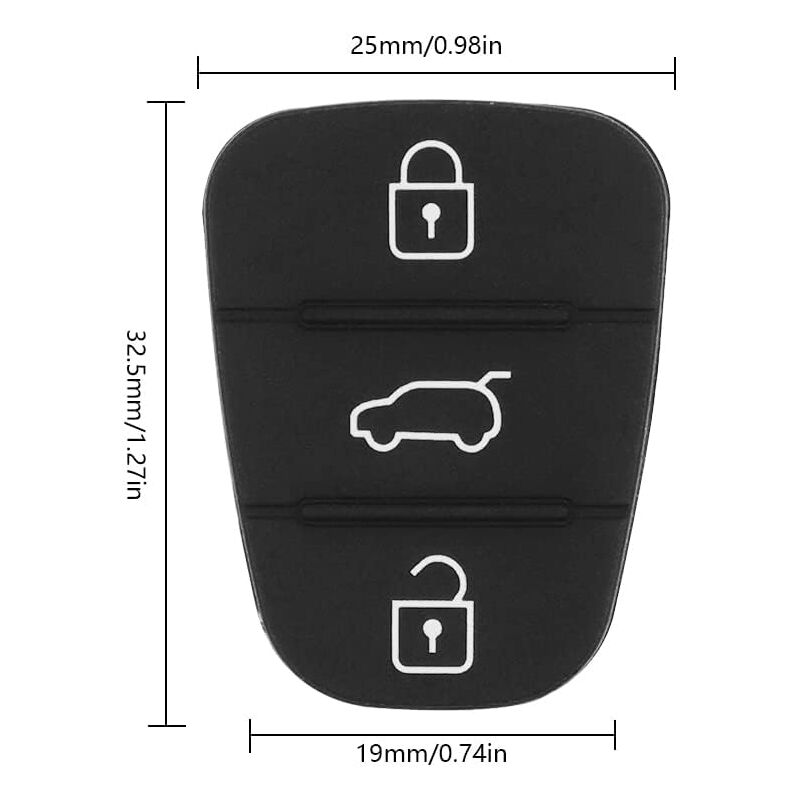2 pcs silicone key case Kia Hyundai 3 button — view 3