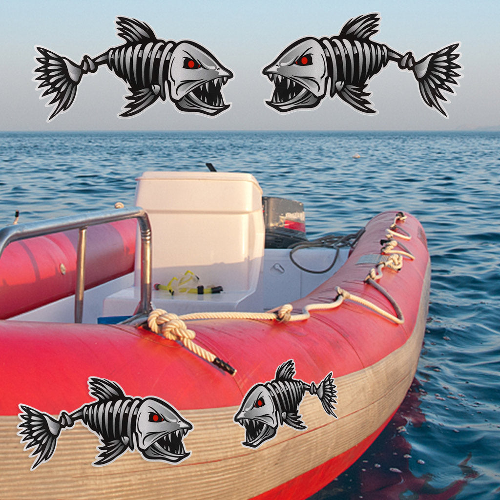 2 pcs reflective fishing boat decals 25x13cm — view 3