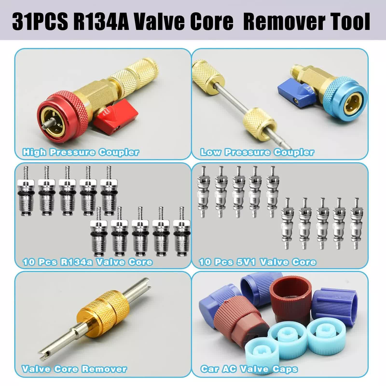 Professional car AC Schrader valve repair kit — view 3
