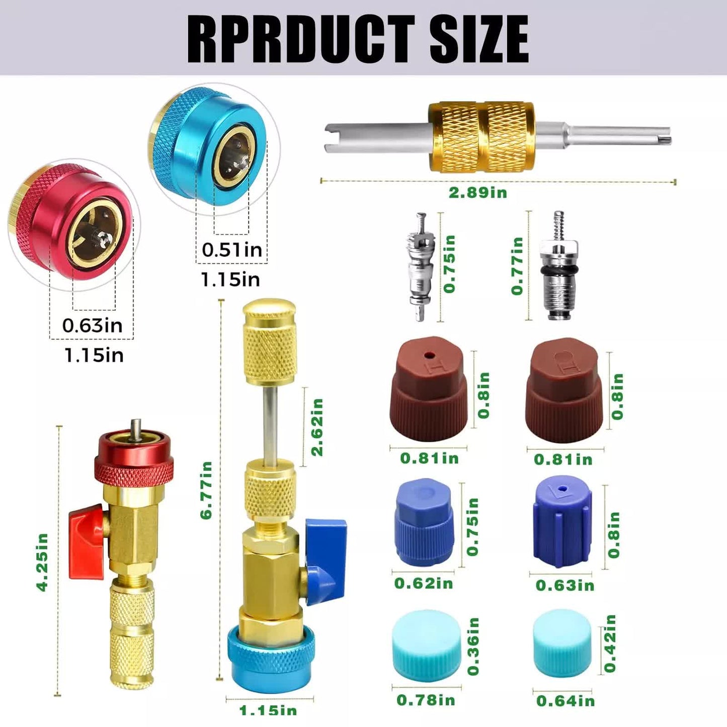 Professional car AC Schrader valve repair kit — view 4