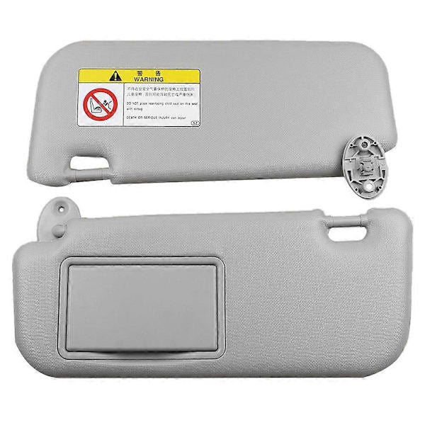 Grey car sun visor with mirror — view 2