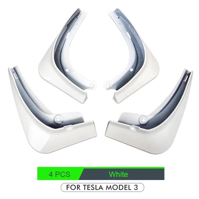 Tesla Model 3 mudguard fender kit white — view 2