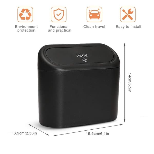 2 pack small waterproof car bin with lid — view 4