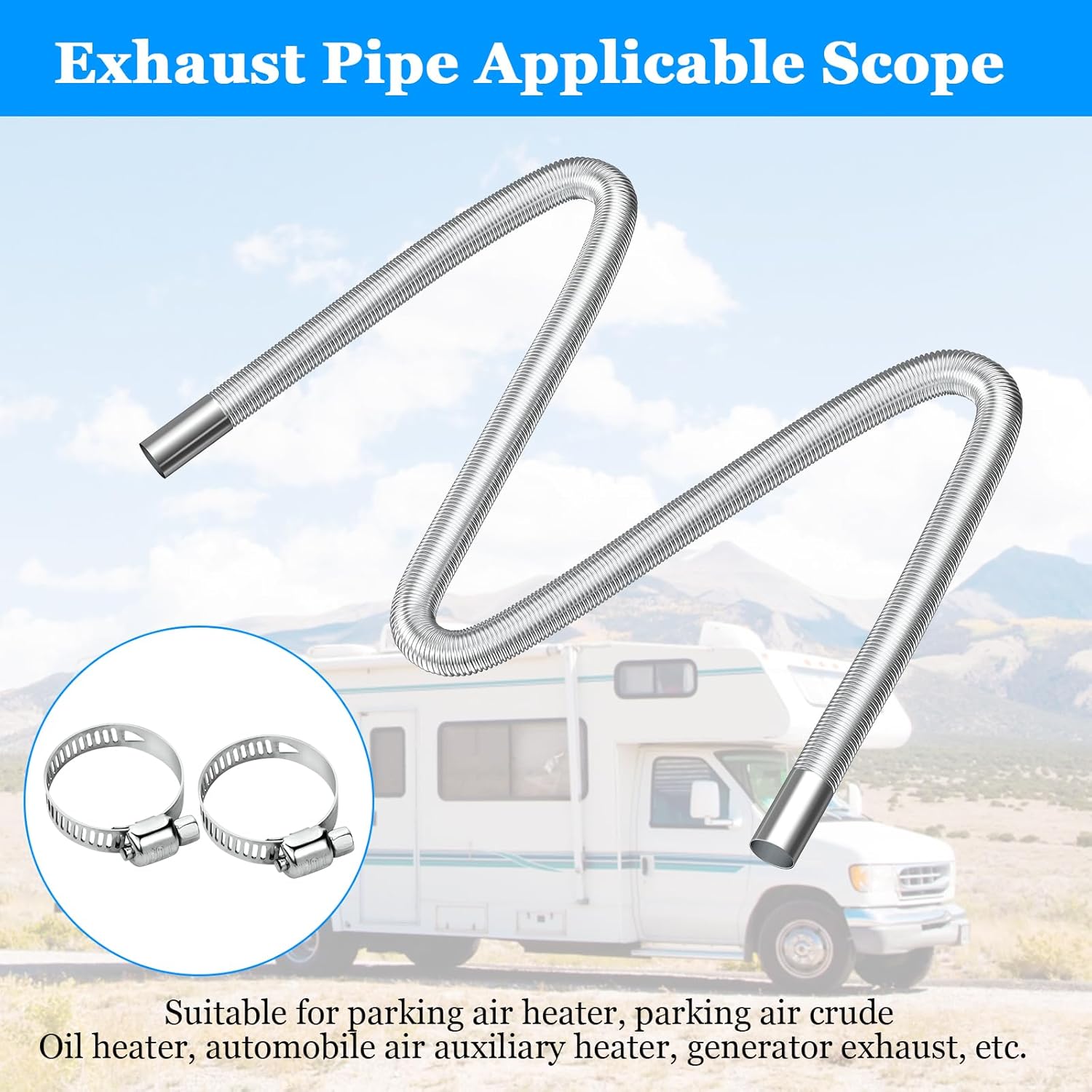 300cm stainless steel parking heater exhaust pipe — view 7