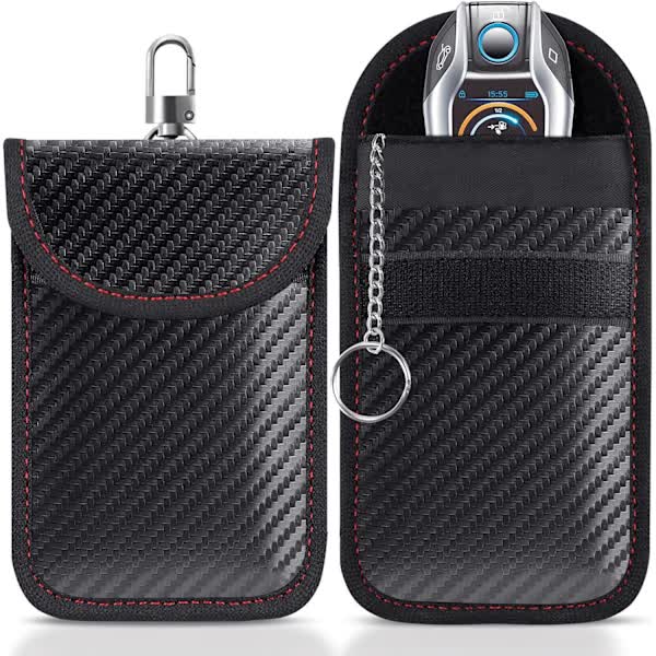 2 pack Faraday signal blocking car key case — view 2
