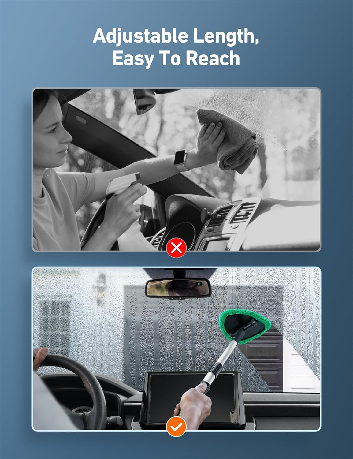 Green car windscreen cleaning tool — view 6
