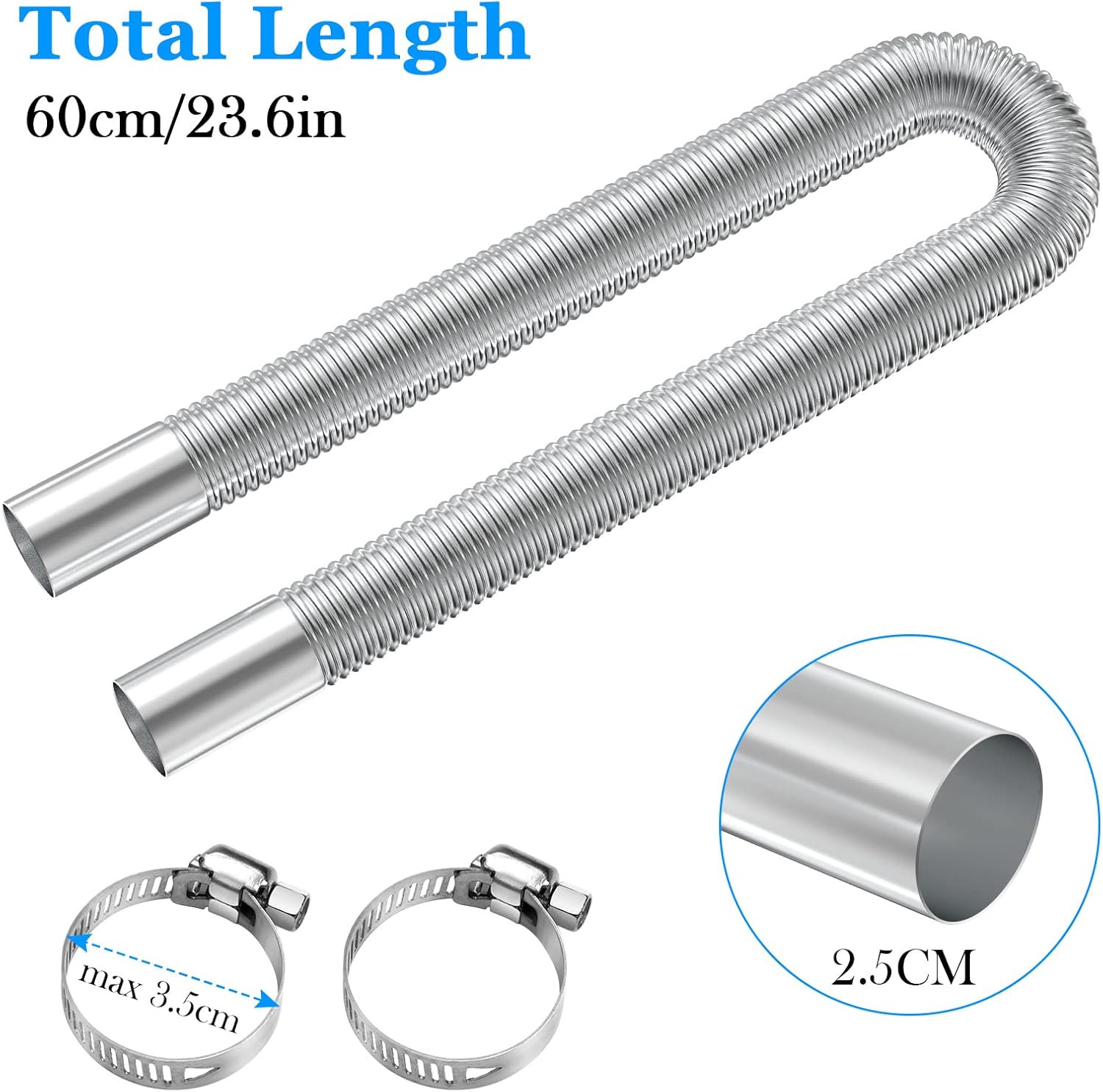 60cm stainless steel parking heater exhaust pipe — view 3