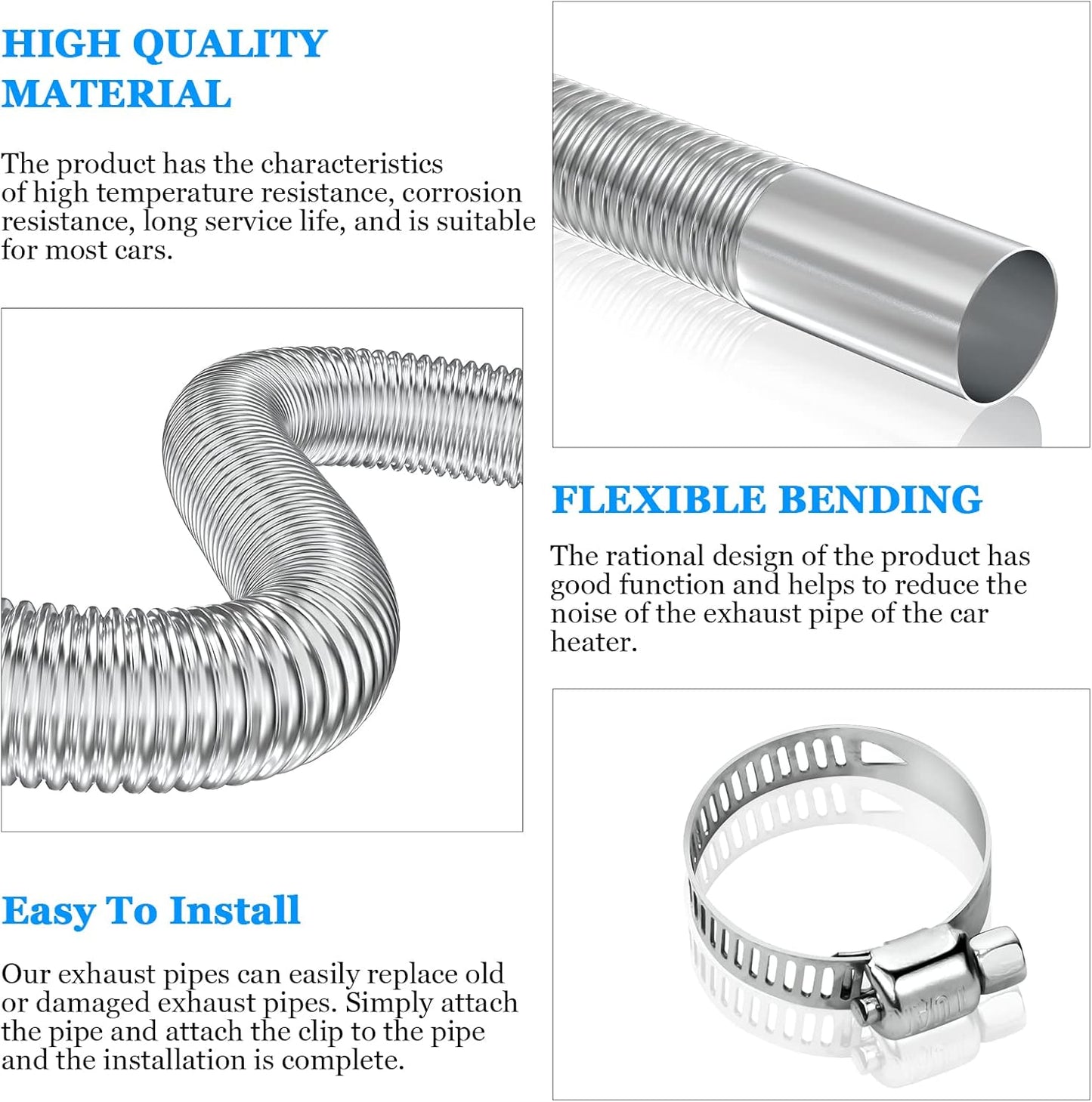 60cm stainless steel parking heater exhaust pipe — view 5