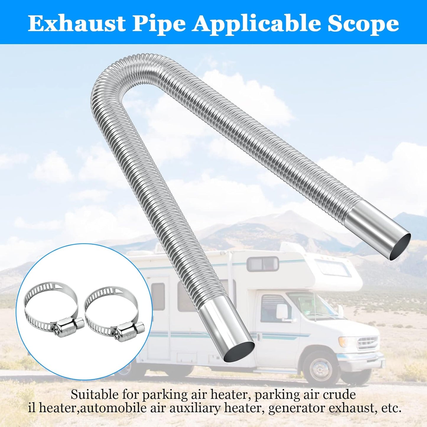 60cm stainless steel parking heater exhaust pipe — view 7