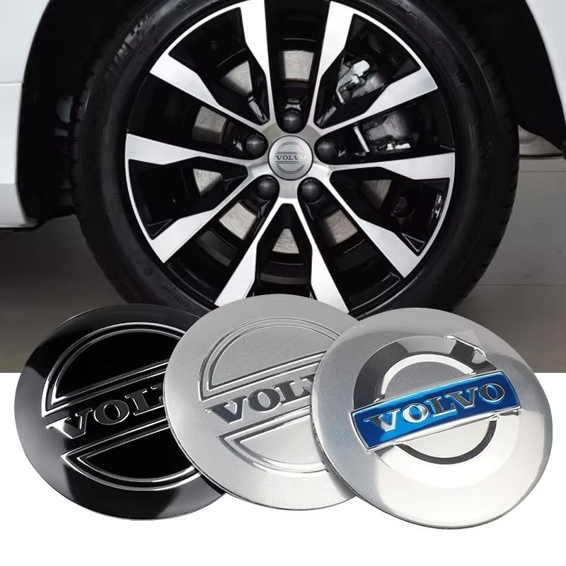 4-Pack Volvo Wheel Hub Emblem Center Caps — view 3