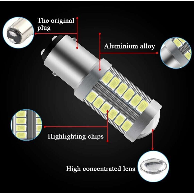 4-pack 1157 LED trailer bulbs white — view 3
