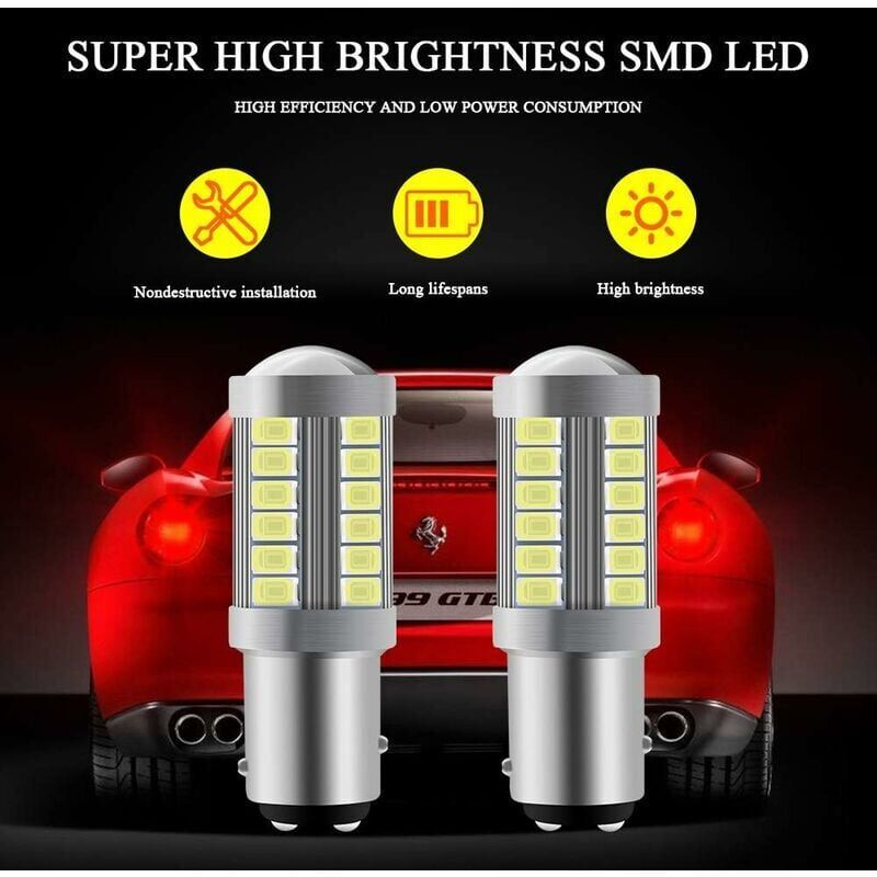 4-pack 1157 LED trailer bulbs white — view 4