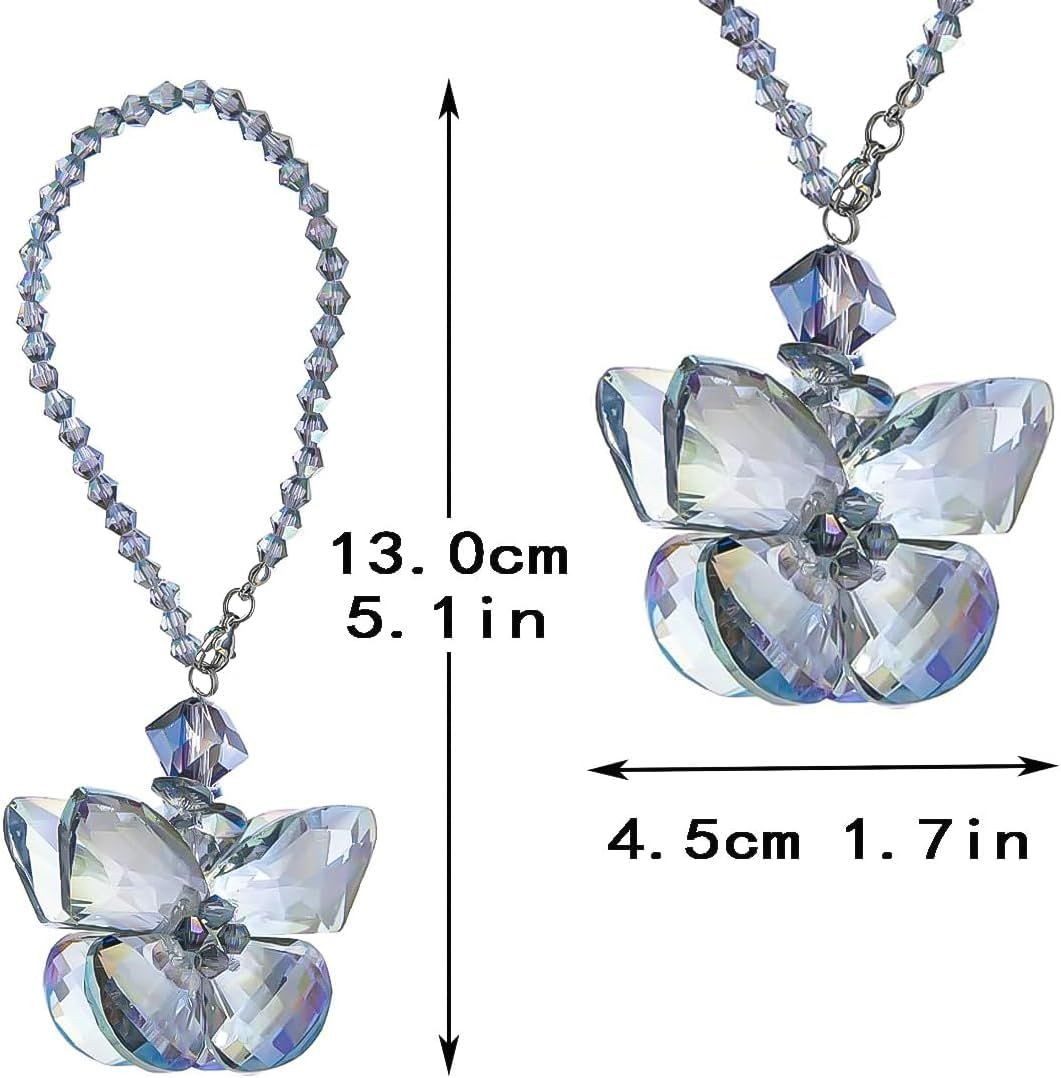 Crystal Glass Butterfly Car Key Charm Mirror — view 3