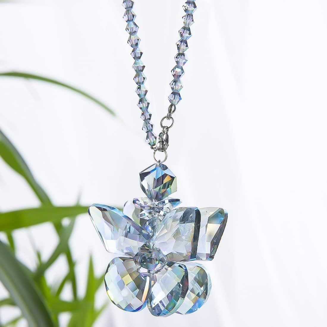 Crystal Glass Butterfly Car Key Charm Mirror — view 5