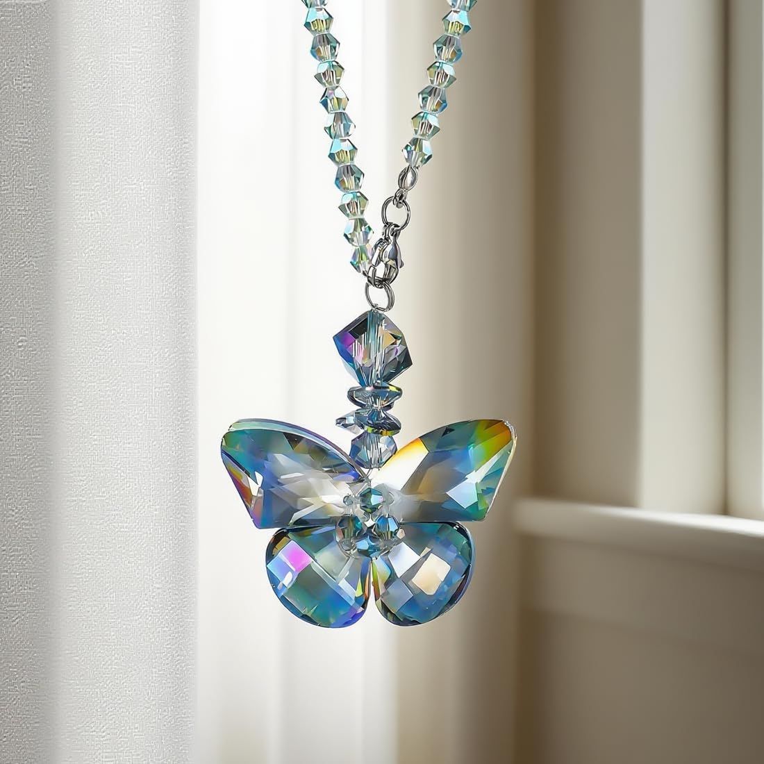 Crystal Glass Butterfly Car Key Charm Mirror — view 8