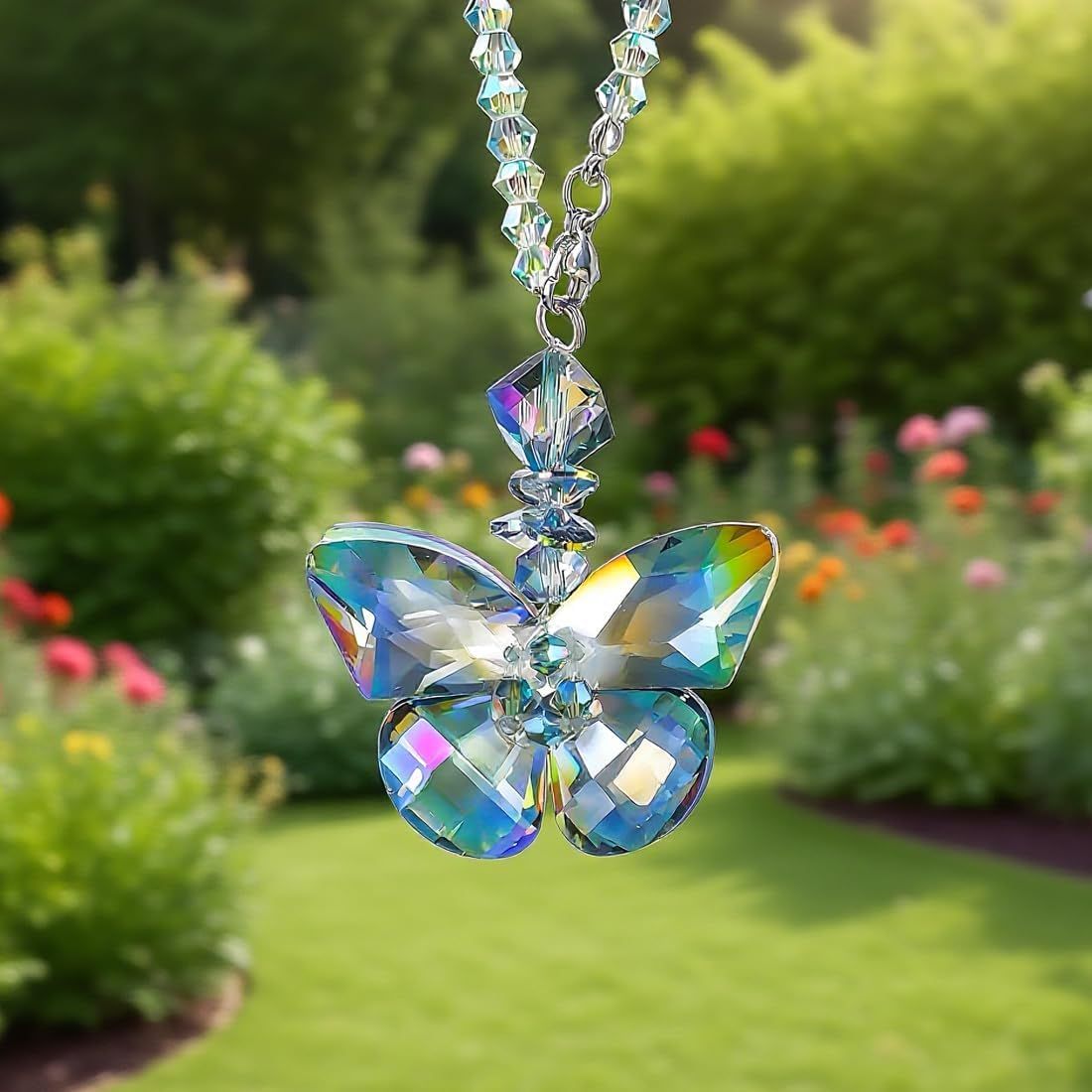 Crystal Glass Butterfly Car Key Charm Mirror — view 9
