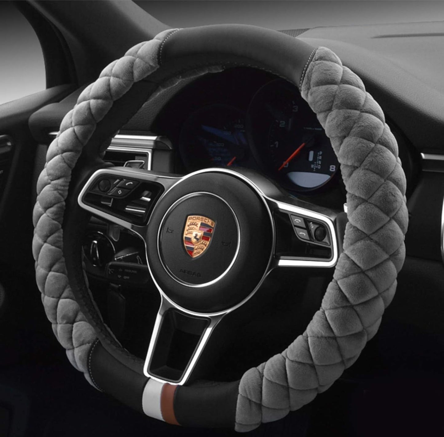 Luxury Fluffy Steering Wheel Cover for Men — view 2
