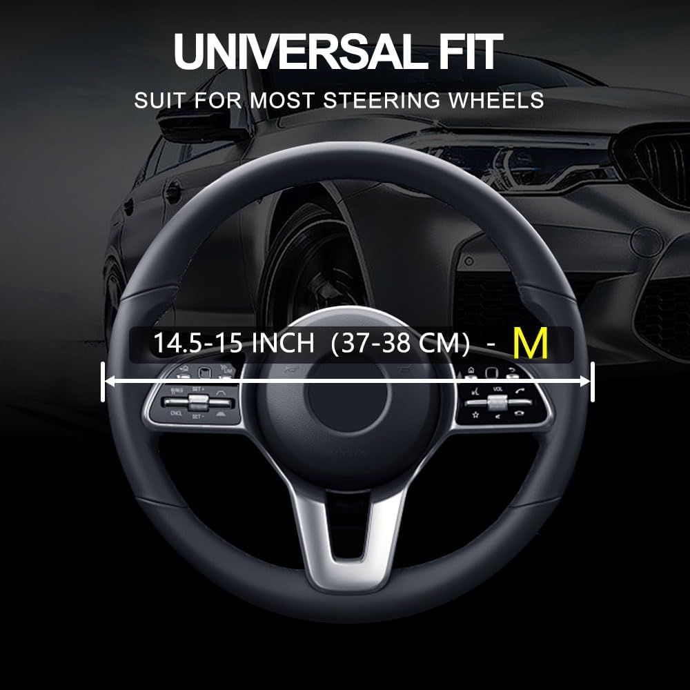 Leather Car Steering Wheel Cover — view 4