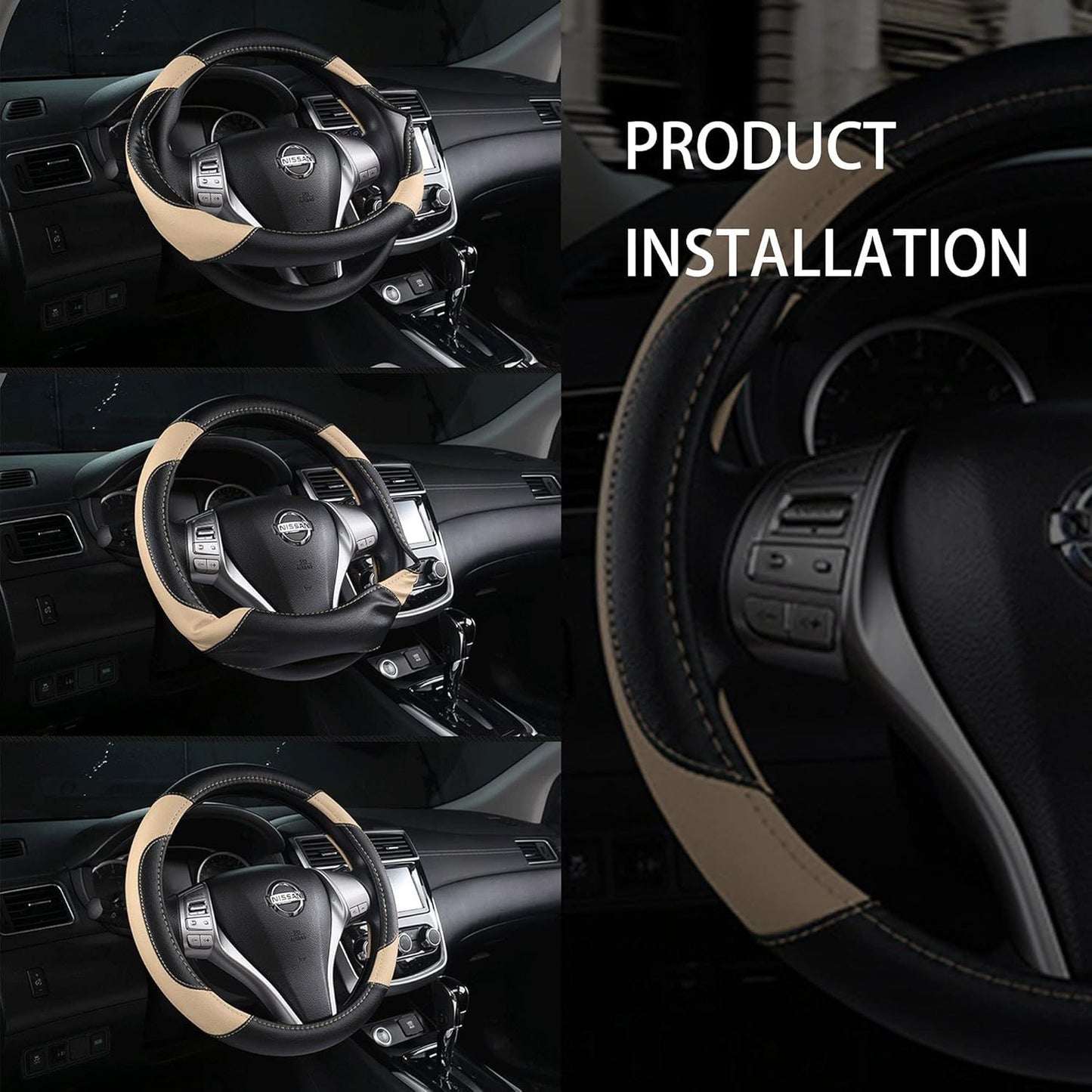 Leather Car Steering Wheel Cover — view 7