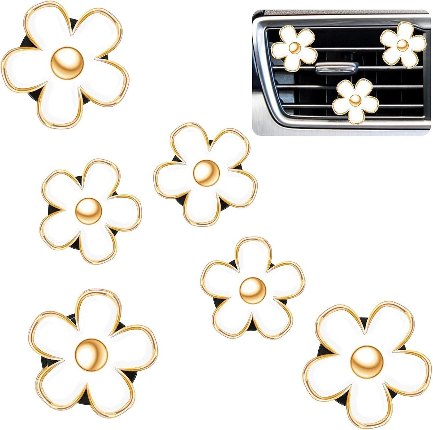 6 Pcs Daisy Flower Air Vent Clip — view 16