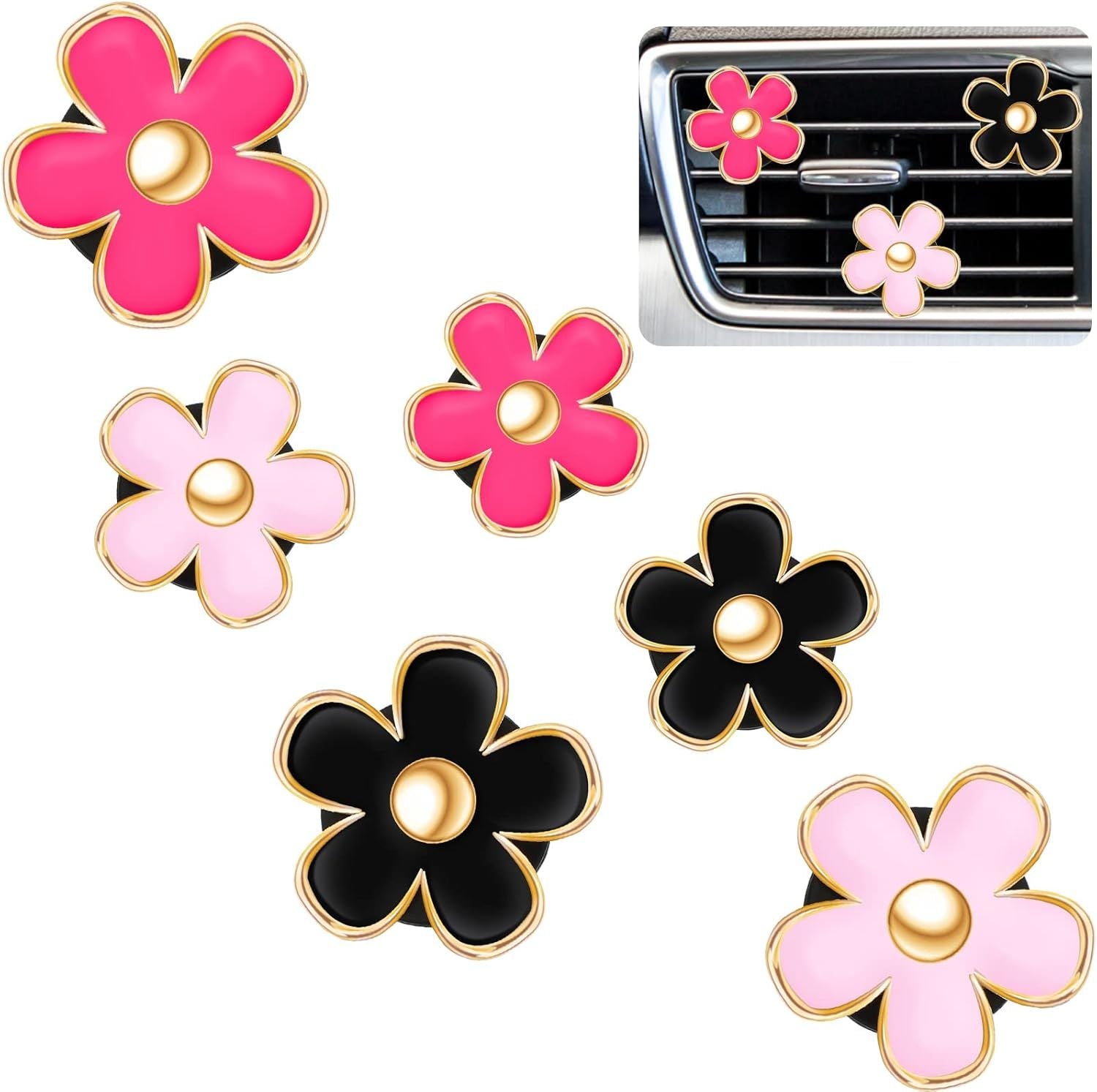 6 Pcs Daisy Flower Air Vent Clip — view 10