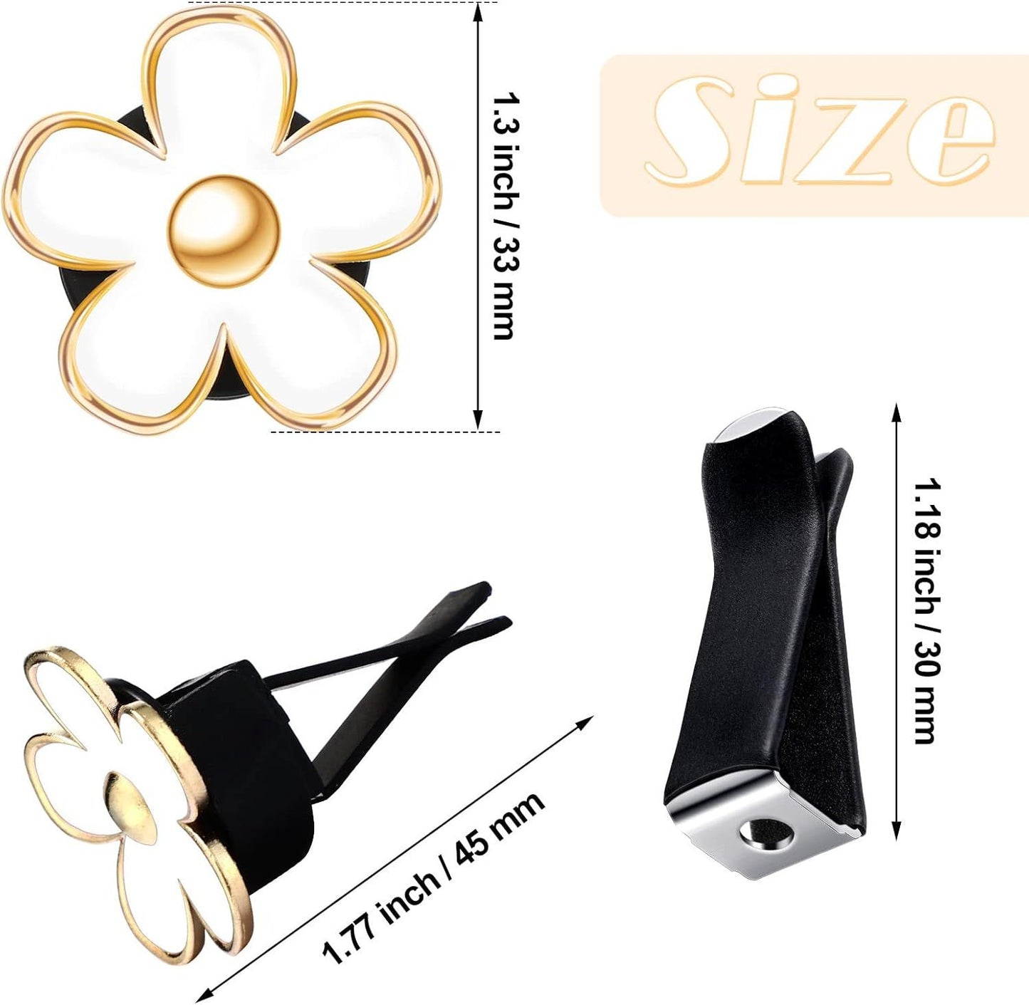 6 Pcs Daisy Flower Air Vent Clip — view 3