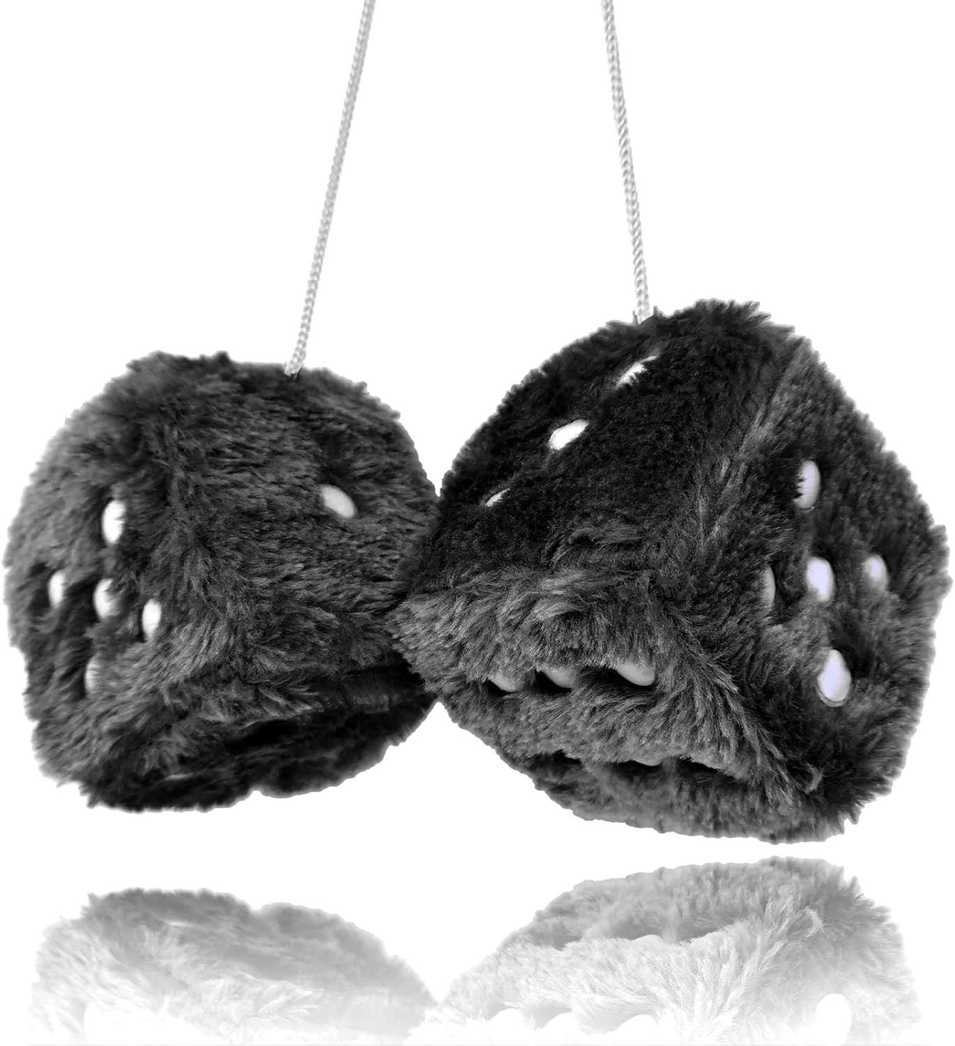 Pair 3in Fuzzy Plush Dice for Car — view 8
