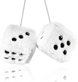 Pair 3in Fuzzy Plush Dice for Car — view 7