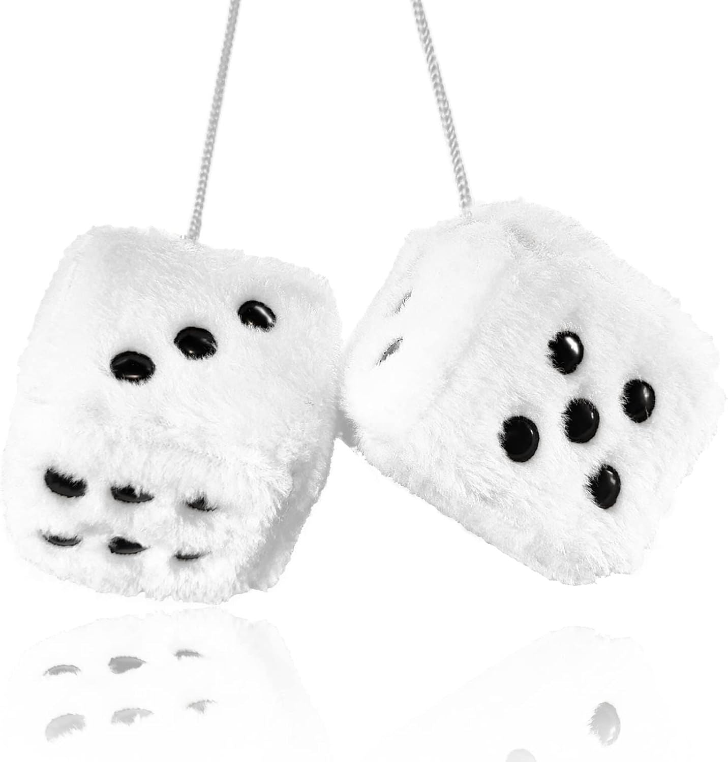 Pair 3in Fuzzy Plush Dice for Car — view 7