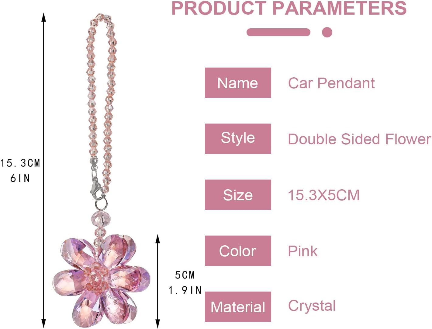 Crystal Flower Car Rear View Mirror Pendant — view 4