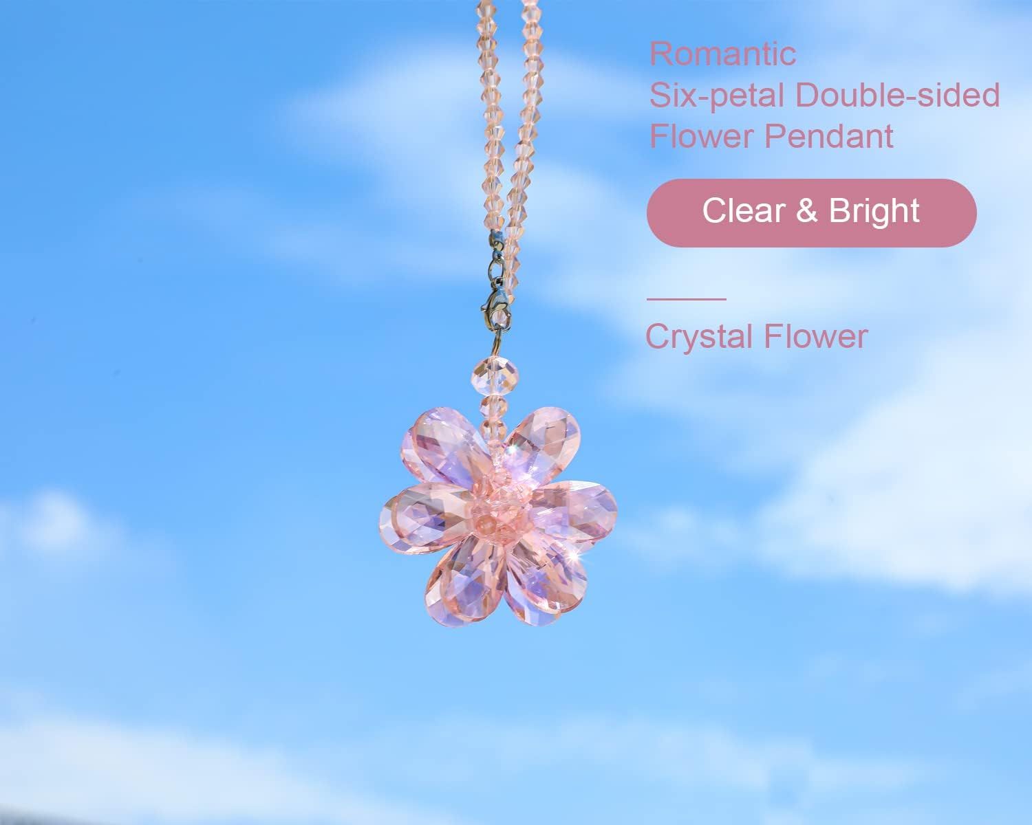 Crystal Flower Car Rear View Mirror Pendant — view 5