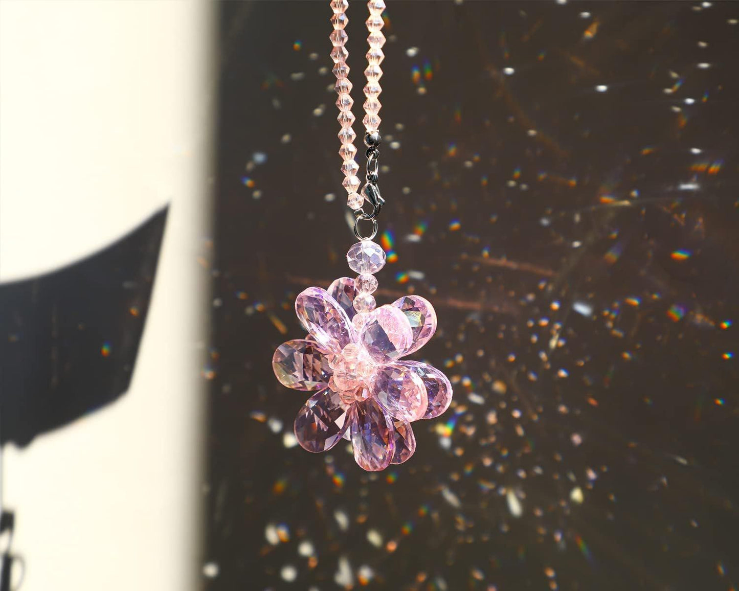 Crystal Flower Car Rear View Mirror Pendant — view 7