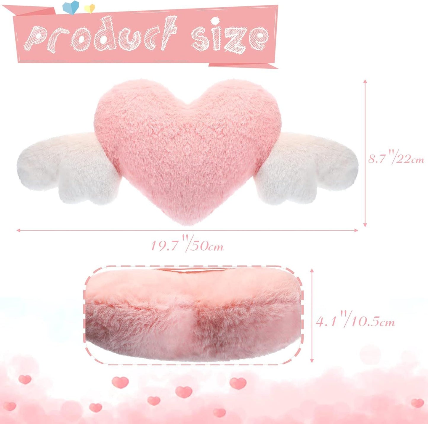 2 Pcs Plush Heart Shaped Pillow — view 3