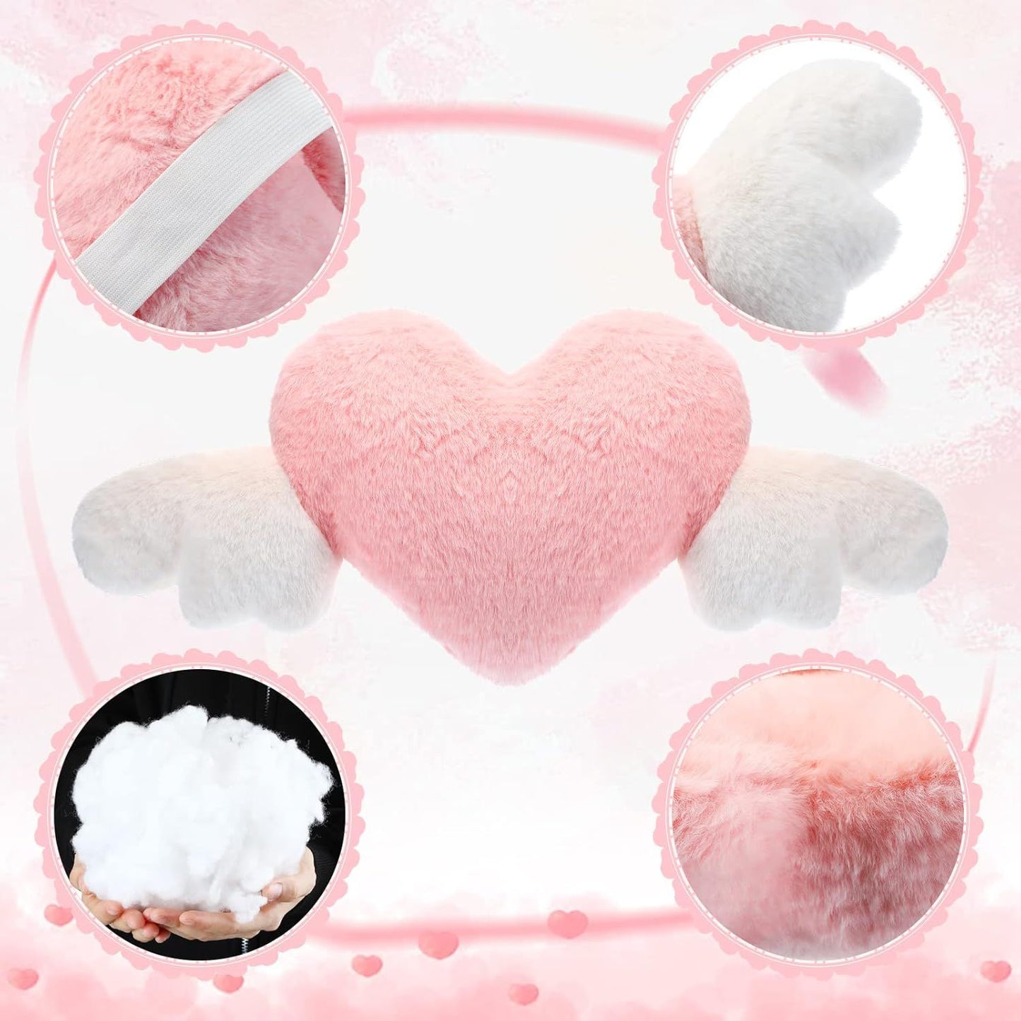 2 Pcs Plush Heart Shaped Pillow — view 8