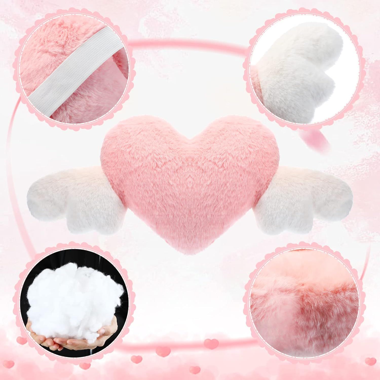 2 Pcs Plush Heart Shaped Pillow — view 8
