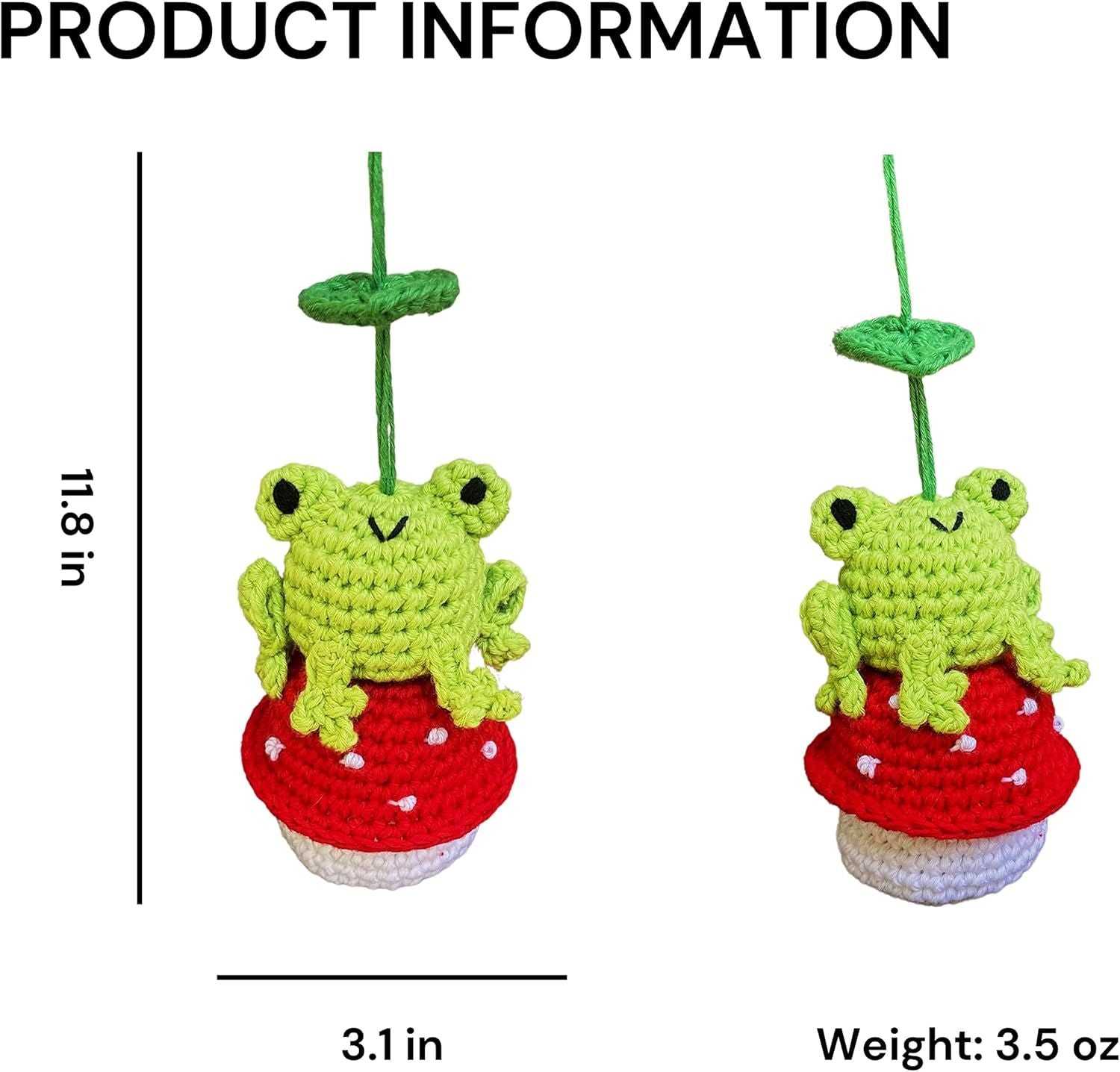 Crochet Frog and Mushroom Ornament — view 3