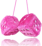 Pair 3in Fuzzy Plush Dice for Car — view 6