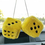 Pair 3in Fuzzy Plush Dice for Car — view 3