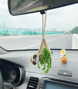 Crochet Sloth Car Rear View Mirror Holder — view 4