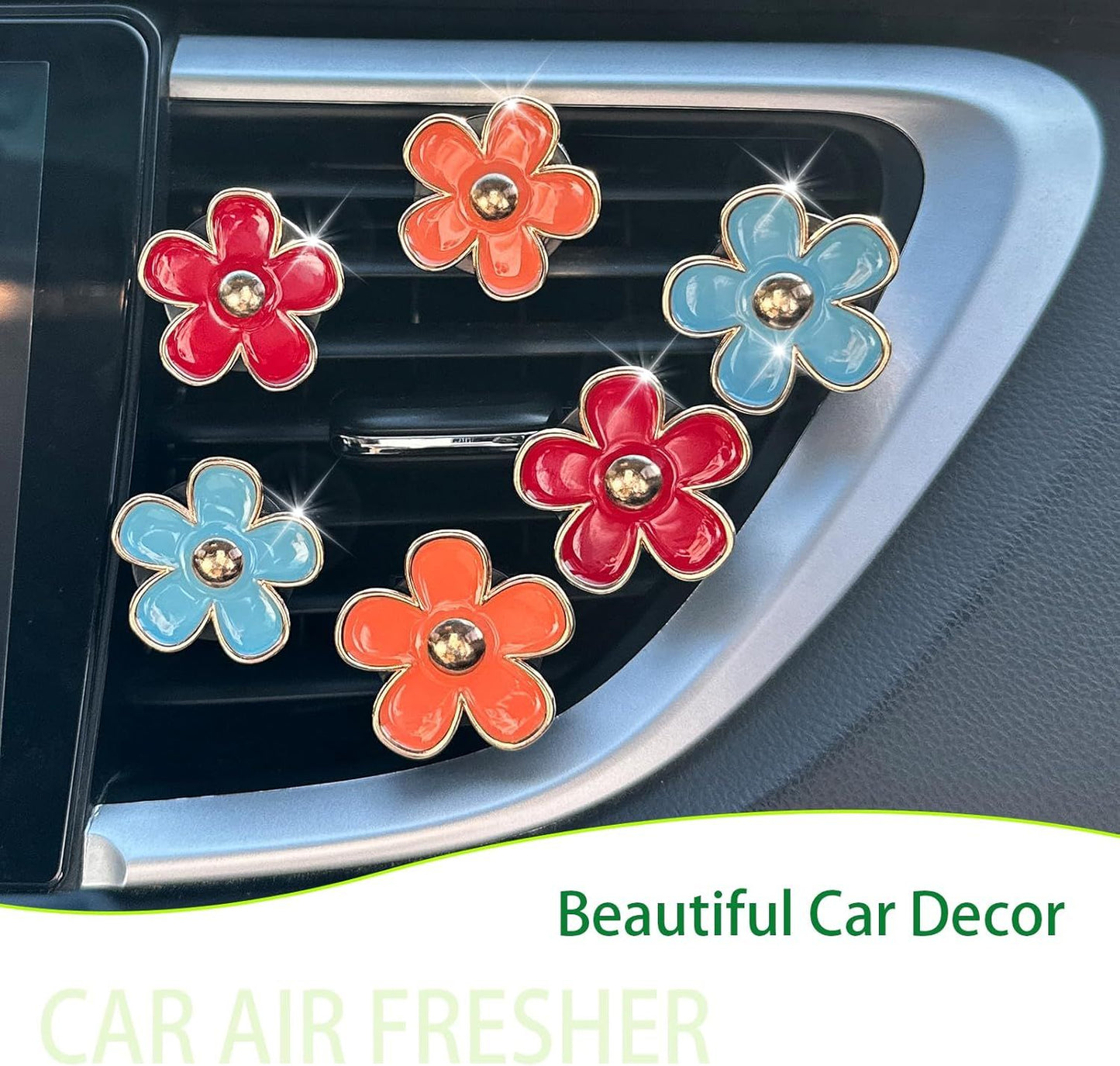 6pcs Flower Air Vent Clips Car Air — view 3