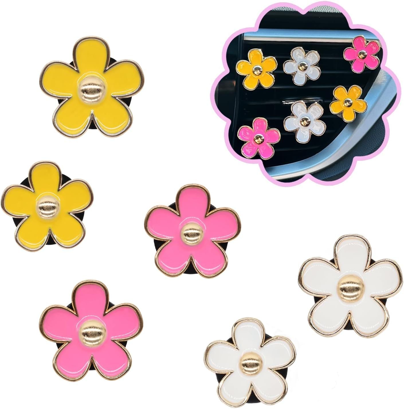6pcs Flowers Car Air Freshener Vent Clips — view 2