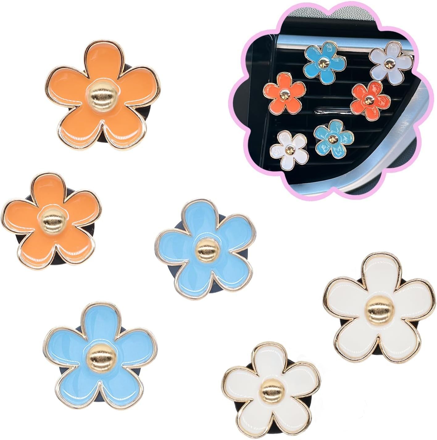 6pcs Flowers Car Air Freshener Vent Clips — view 2