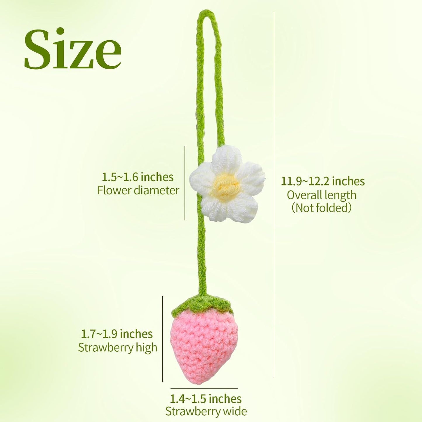 Crochet Strawberry and Flower Car Hanging Ornaments — view 4