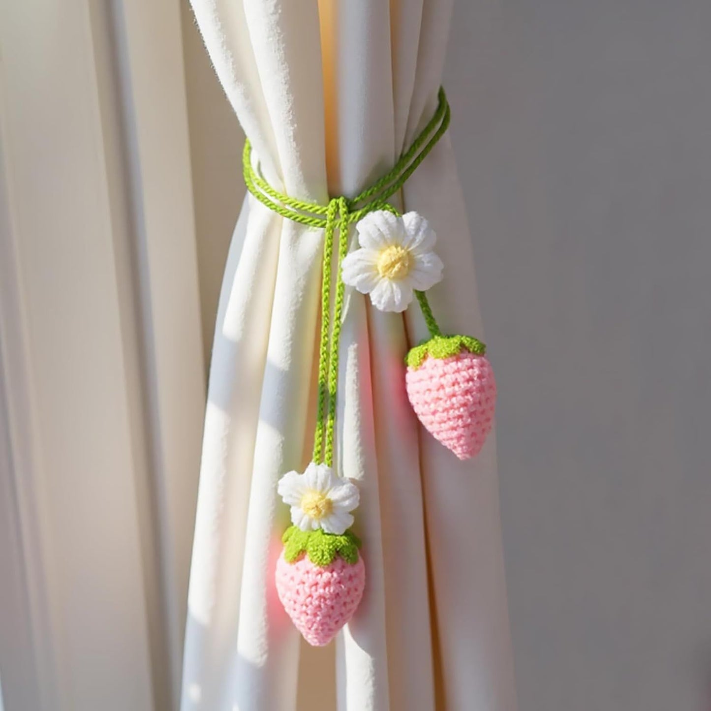 Crochet Strawberry and Flower Car Hanging Ornaments — view 5