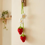 Handmade Crochet Red Strawberry and Flower Car — view 8