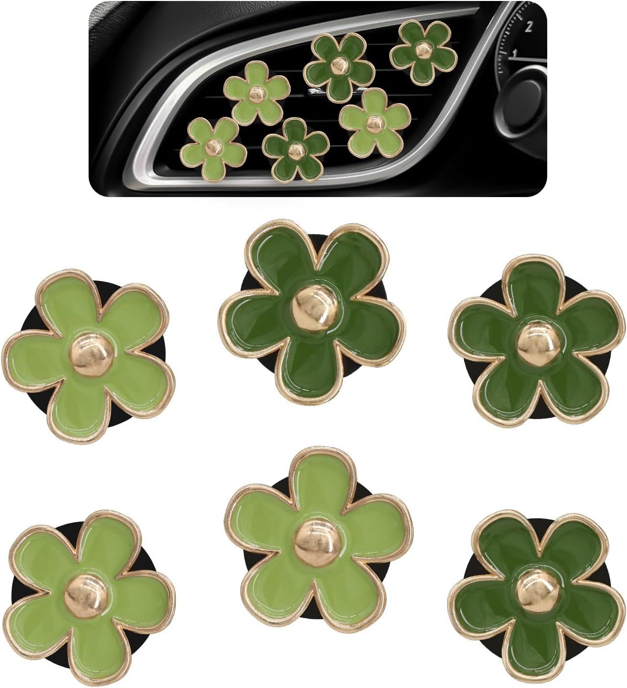 Green Flower Car Decor — view 2