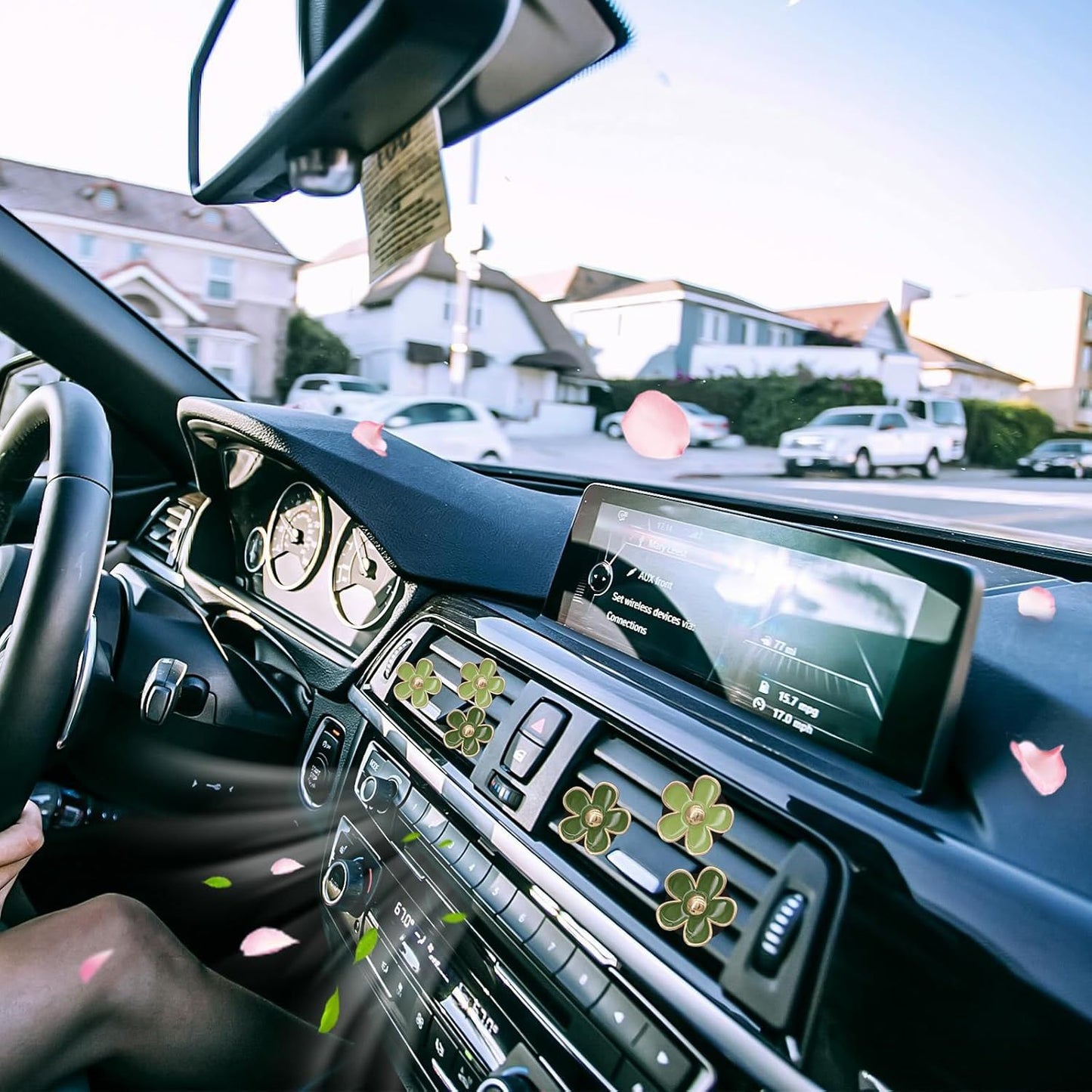 Green Flower Car Decor — view 5