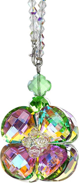 Crystal Four Leaf Clover Car Rear View — view 3